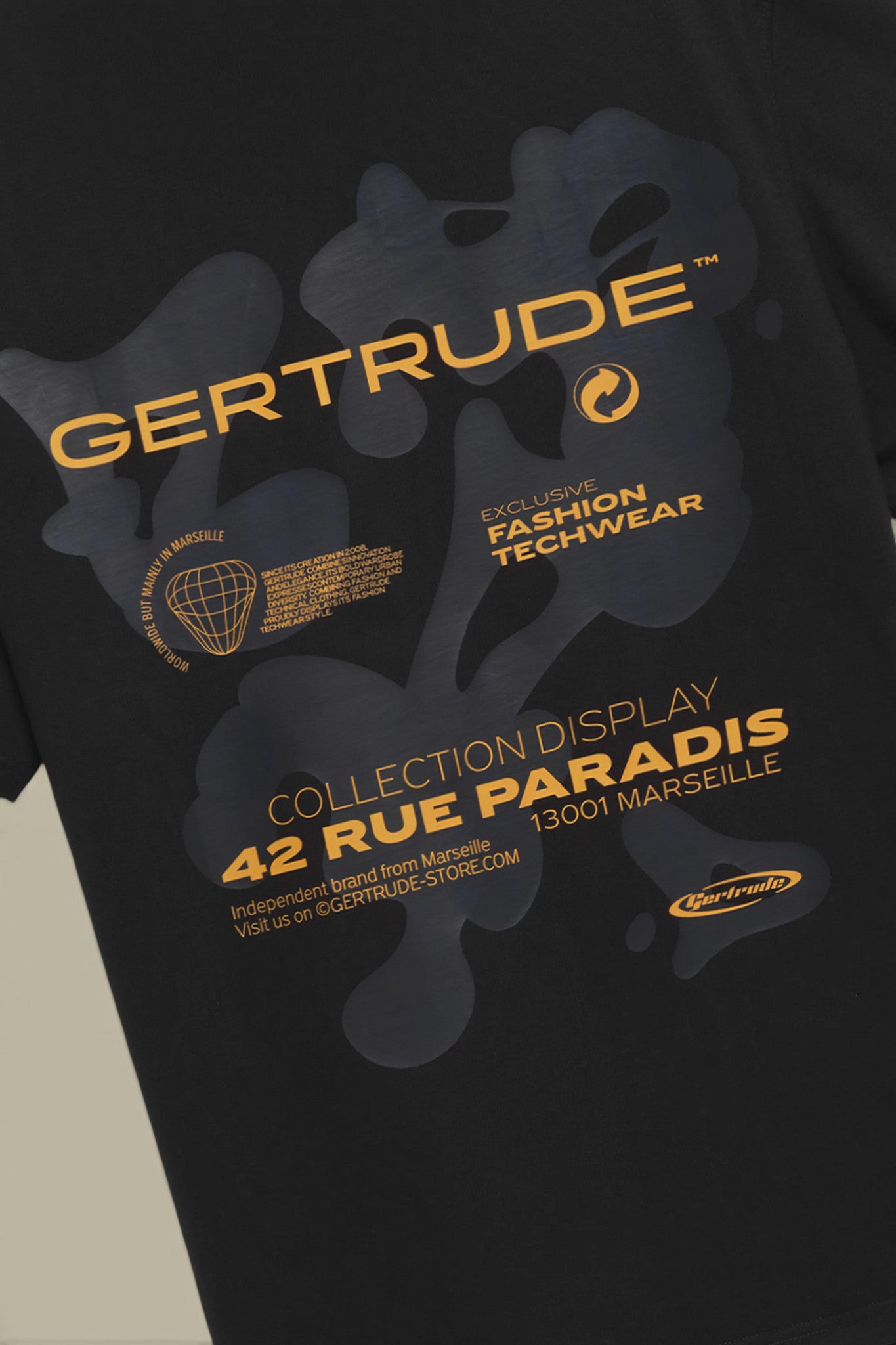 T-Shirt Gertrude Noir et Orange - Leonce Spot Gertrude