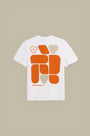 T-Shirt Gertrude Blanc Orange - Leonce Geometry Gertrude