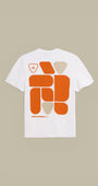 T-Shirt Gertrude Blanc Orange - Leonce Geometry Gertrude