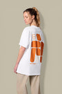 T-Shirt Gertrude Blanc Orange - Leonce Geometry Gertrude