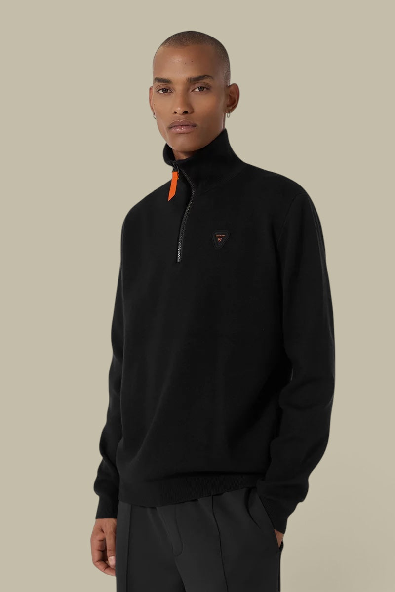 Pull Camionneur Gertrude Noir - Lewis Patch