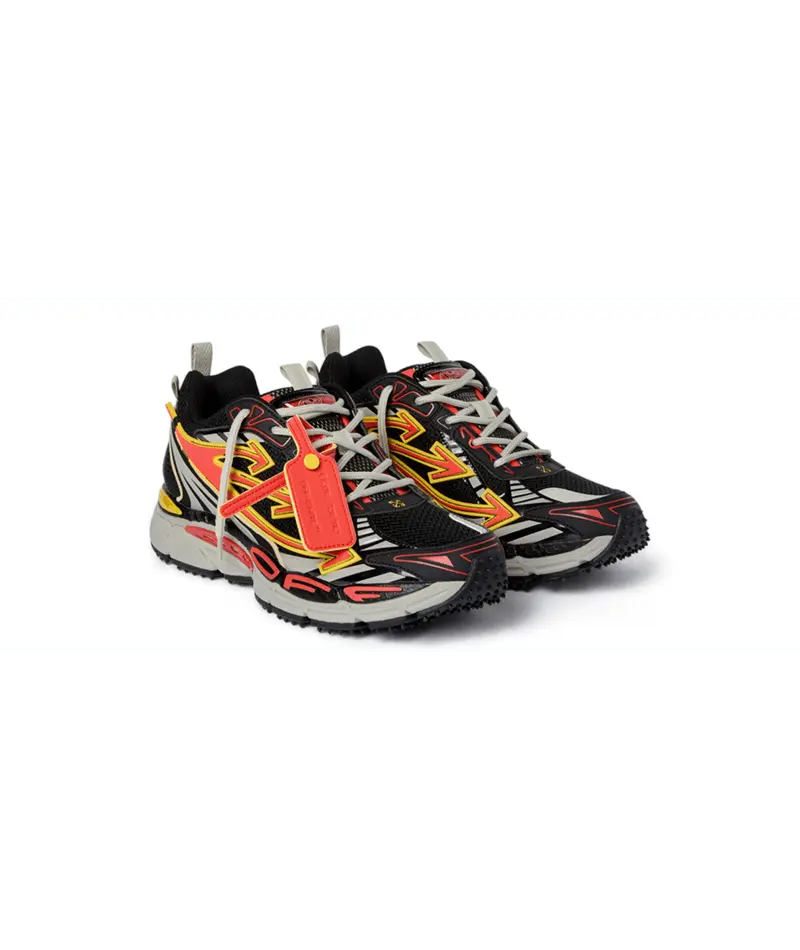 Sneakers Off White Black Red - M-BE RIGHT BACK MESH-003 Off-White