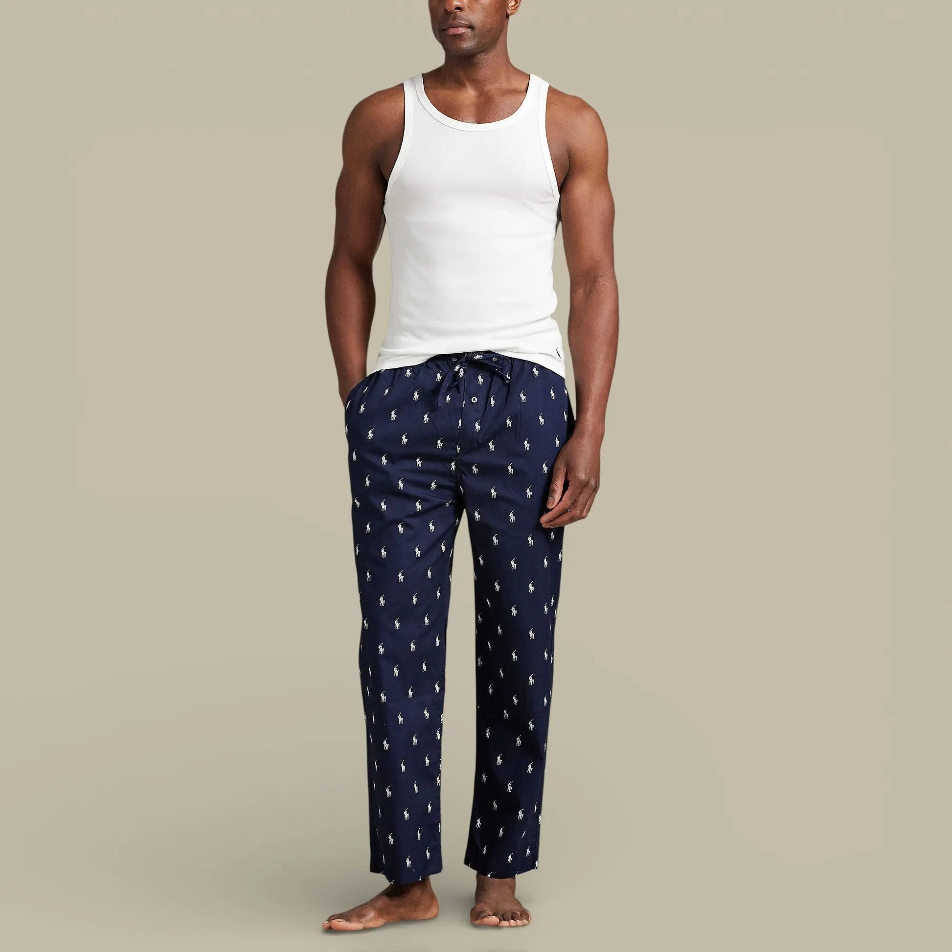Pantalon Ralph Lauren Bleu Marine - Monogramme - pantalon