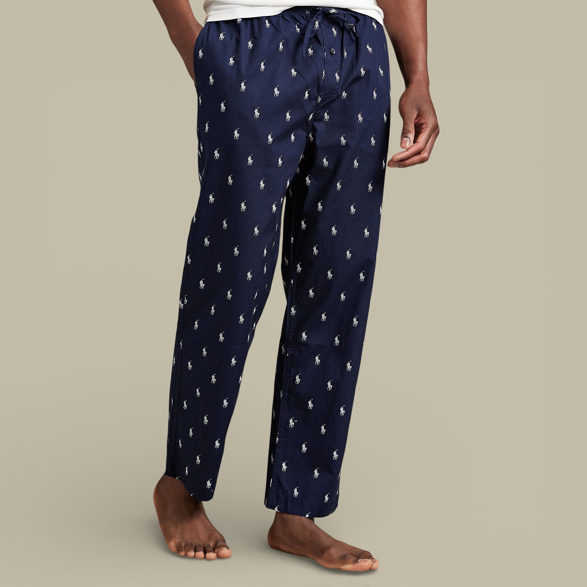 Pantalon Ralph Lauren Bleu Marine - Monogramme - pantalon