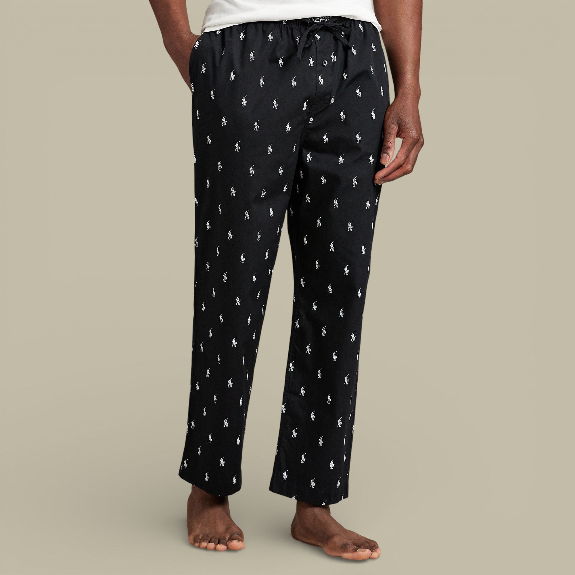 Pantalon Ralph Lauren Noir - Monogramme - pantalon