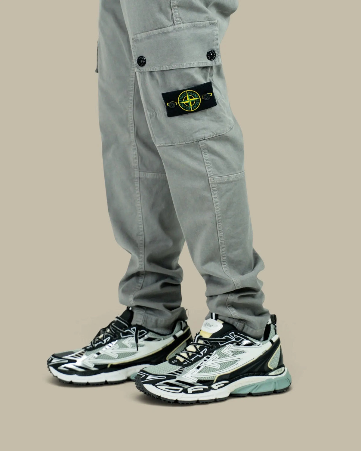 Pantalon Stone Island Gris - Cargo Stretch Stone Island