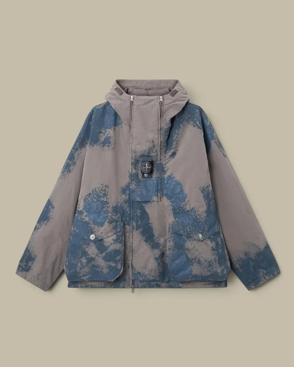 Parka Stone Island Gris - Hand Painted David Light-Tc Stone Island