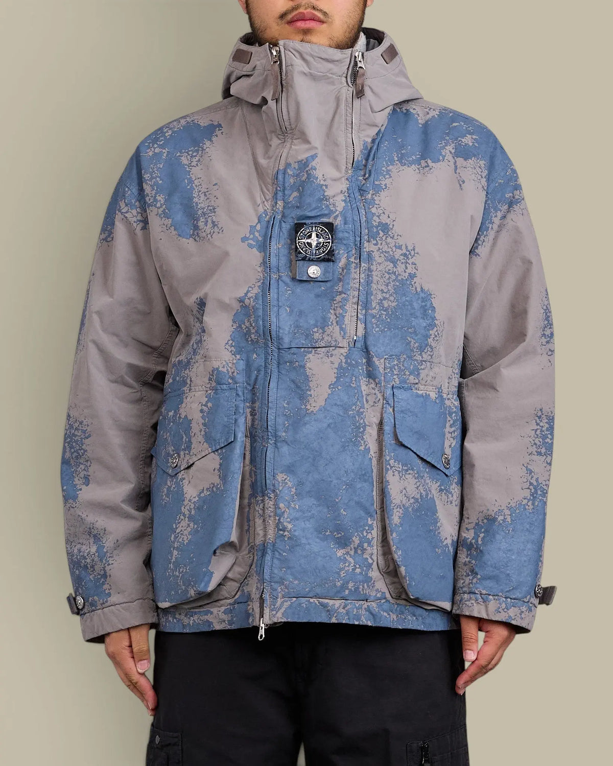 Parka Stone Island Gris - Hand Painted David Light-Tc Stone Island
