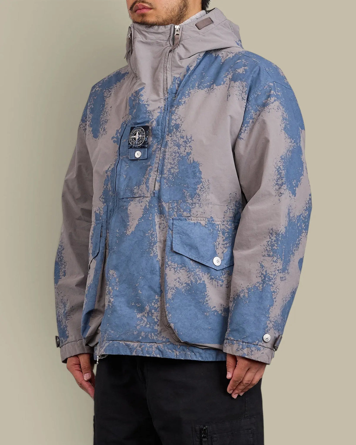 Parka Stone Island Gris - Hand Painted David Light-Tc Stone Island