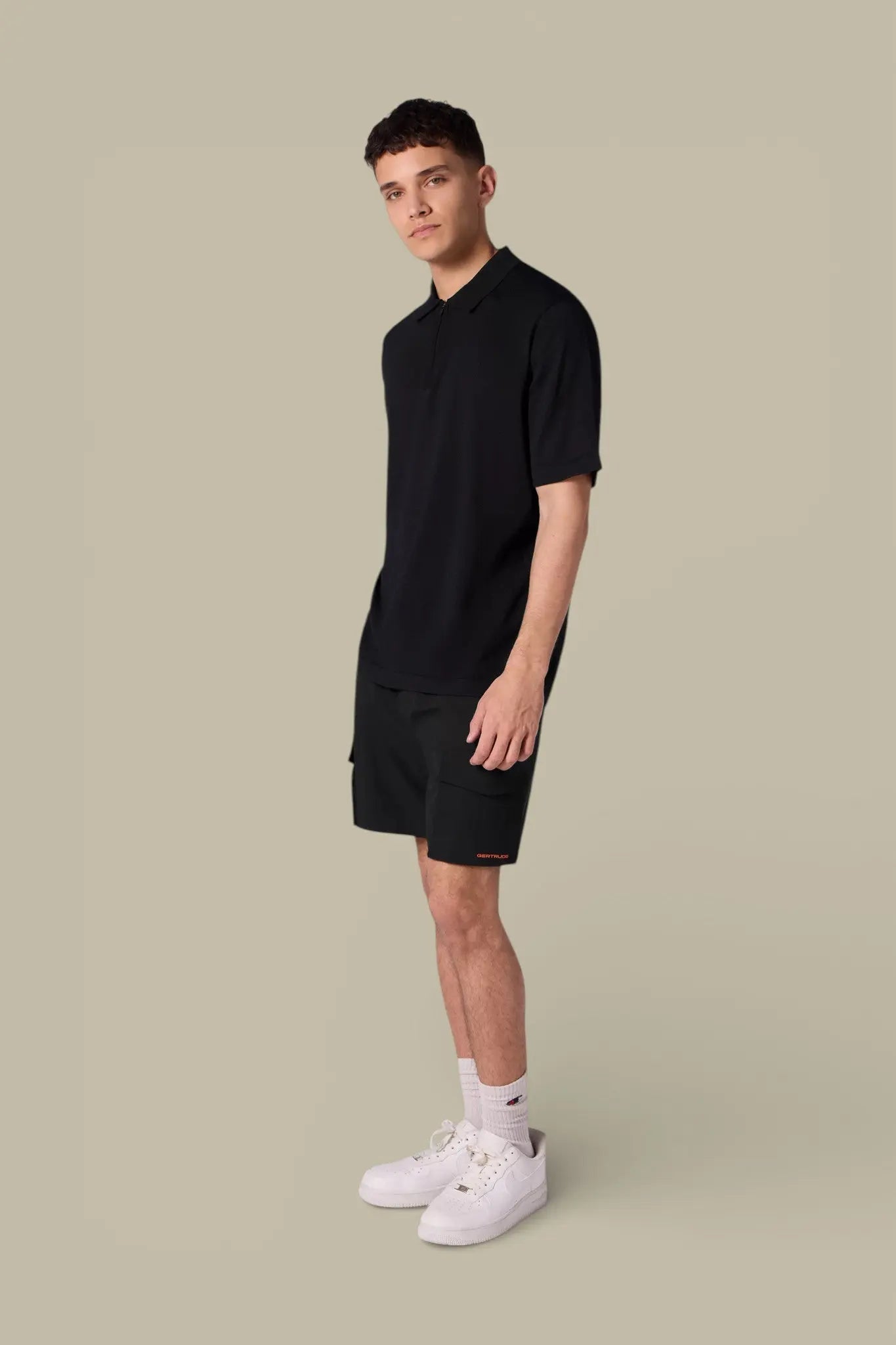 Polo Gertrude Noir en Maille - Jude - polo