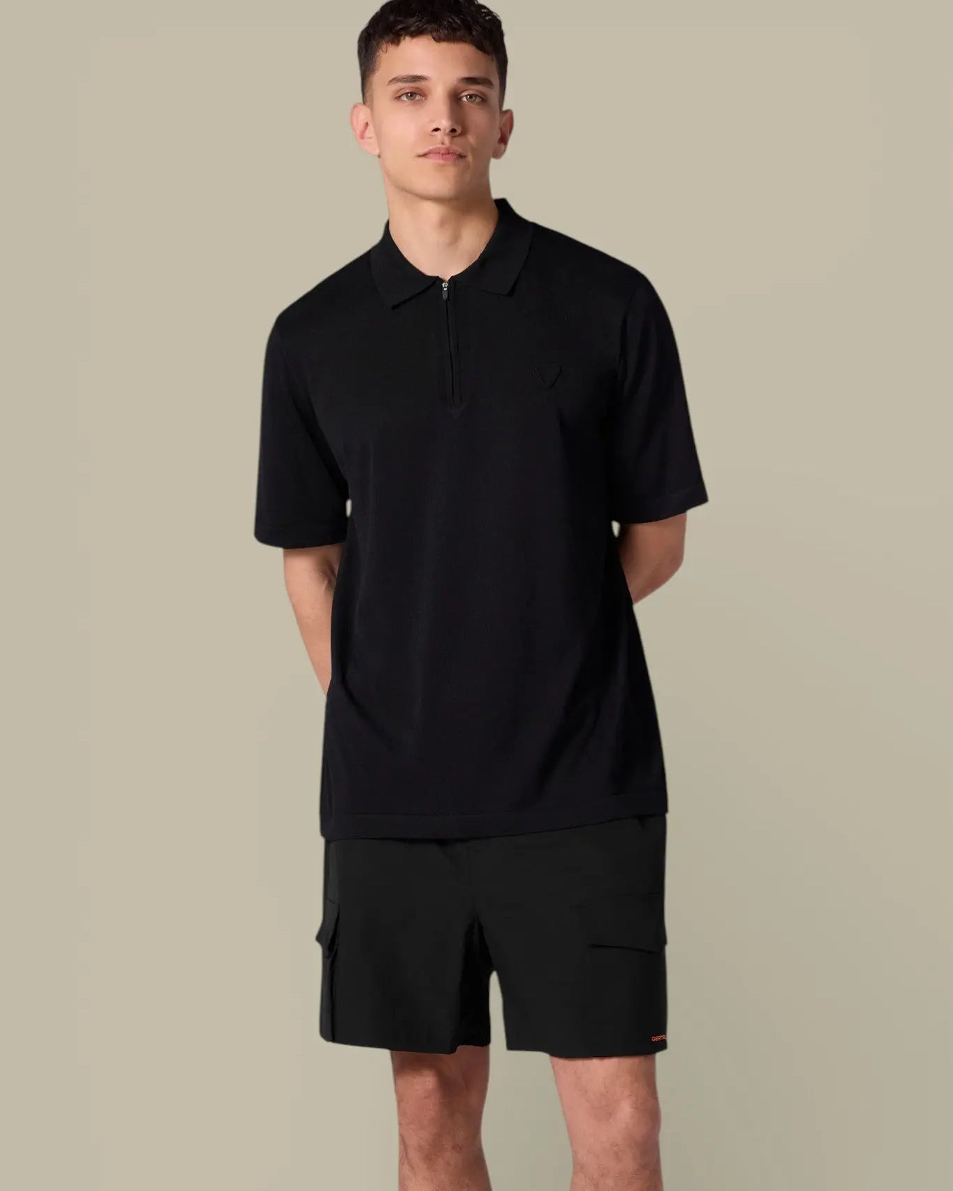 Polo Gertrude Noir en Maille - Jude - polo