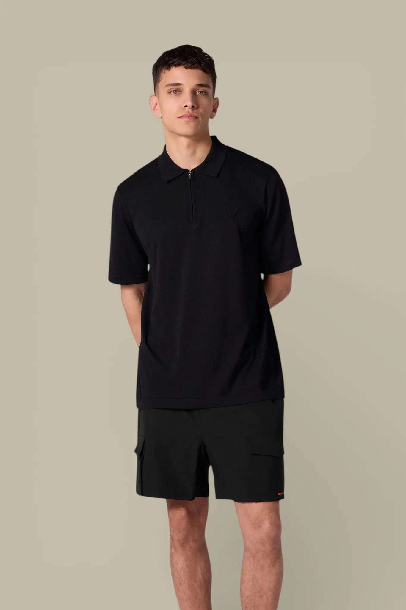 Polo Gertrude Noir en Maille - Jude - polo