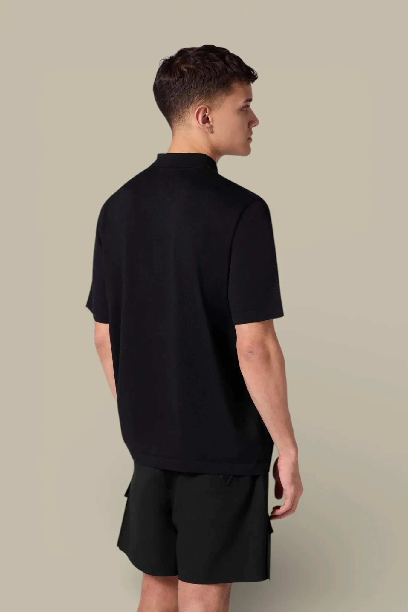 Polo Gertrude Noir en Maille - Jude - polo