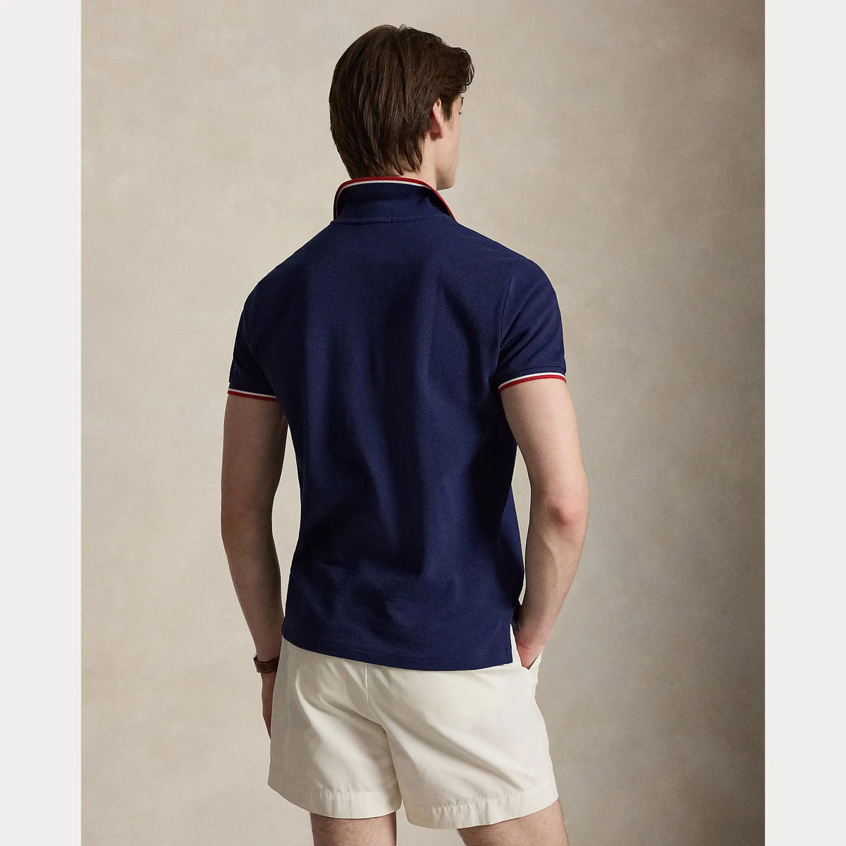 Polo Ralp Lauren Bleu -  POLO À MAILLES MATELON PERSONNALISÉES SLIM FIT Ralph Lauren