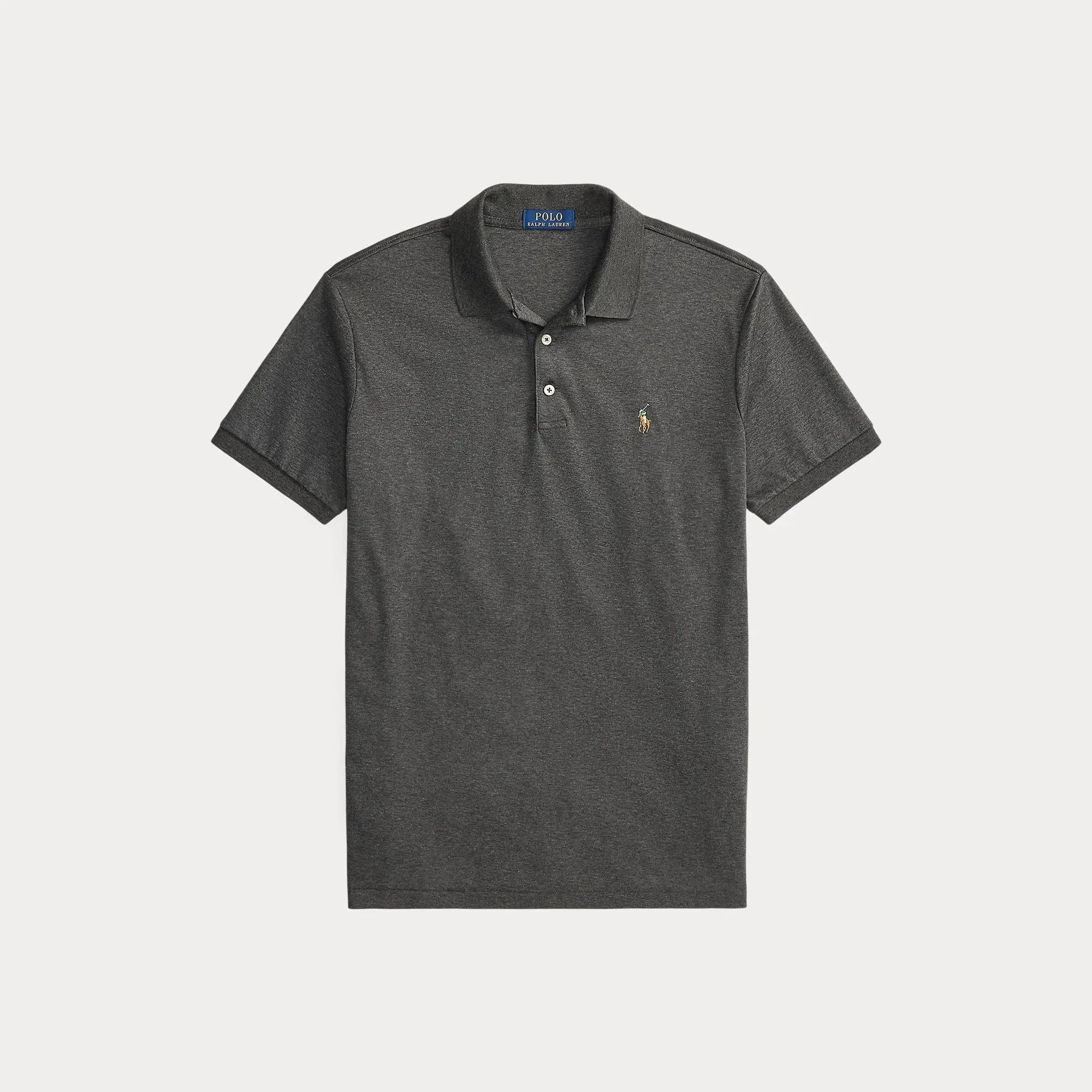 Polo Ralph Lauren Gris - Polo en coton doux coupe ajustée Ralph Lauren