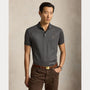 Polo Ralph Lauren Gris - Polo en coton doux coupe ajustée Ralph Lauren