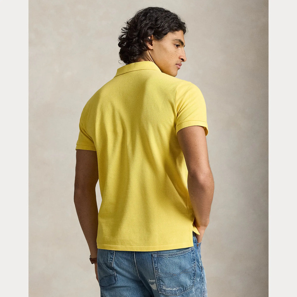 Polo Ralph Lauren Jaune - L'EMBLÉMATIQUE CUSTOM SLIM FIT MESH POLO Ralph Lauren