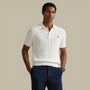Polo en Maille Torsadée Ralph Lauren - Blanc Ralph Lauren