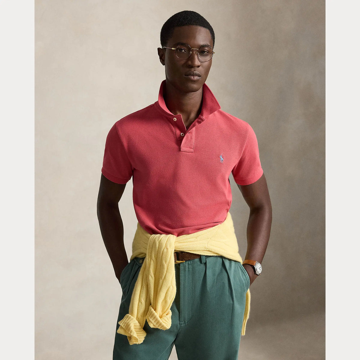 Polo Ralph Lauren Rouge - Polo en maille coupe ajustée Ralph Lauren