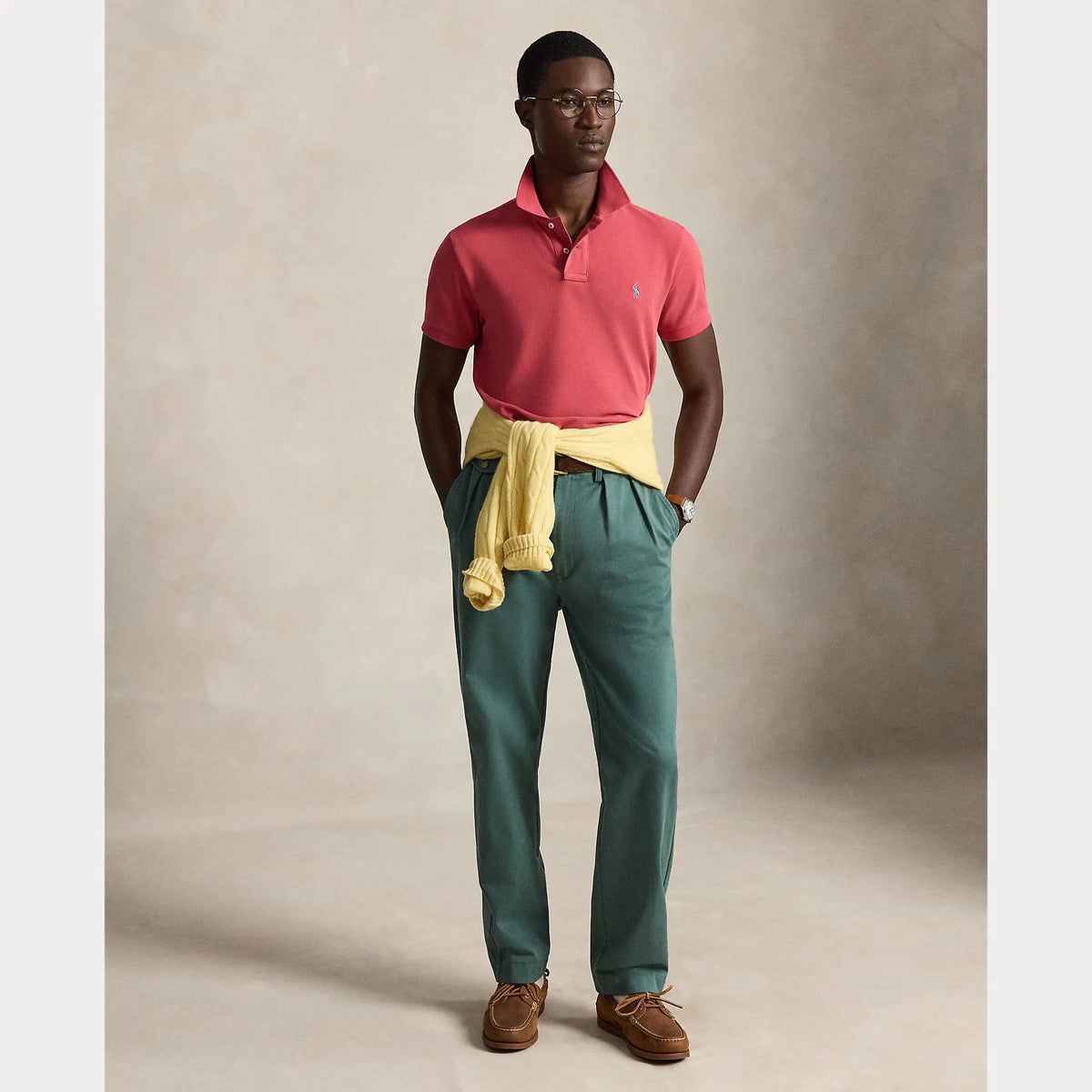 Polo Ralph Lauren Rouge - Polo en maille coupe ajustée Ralph Lauren