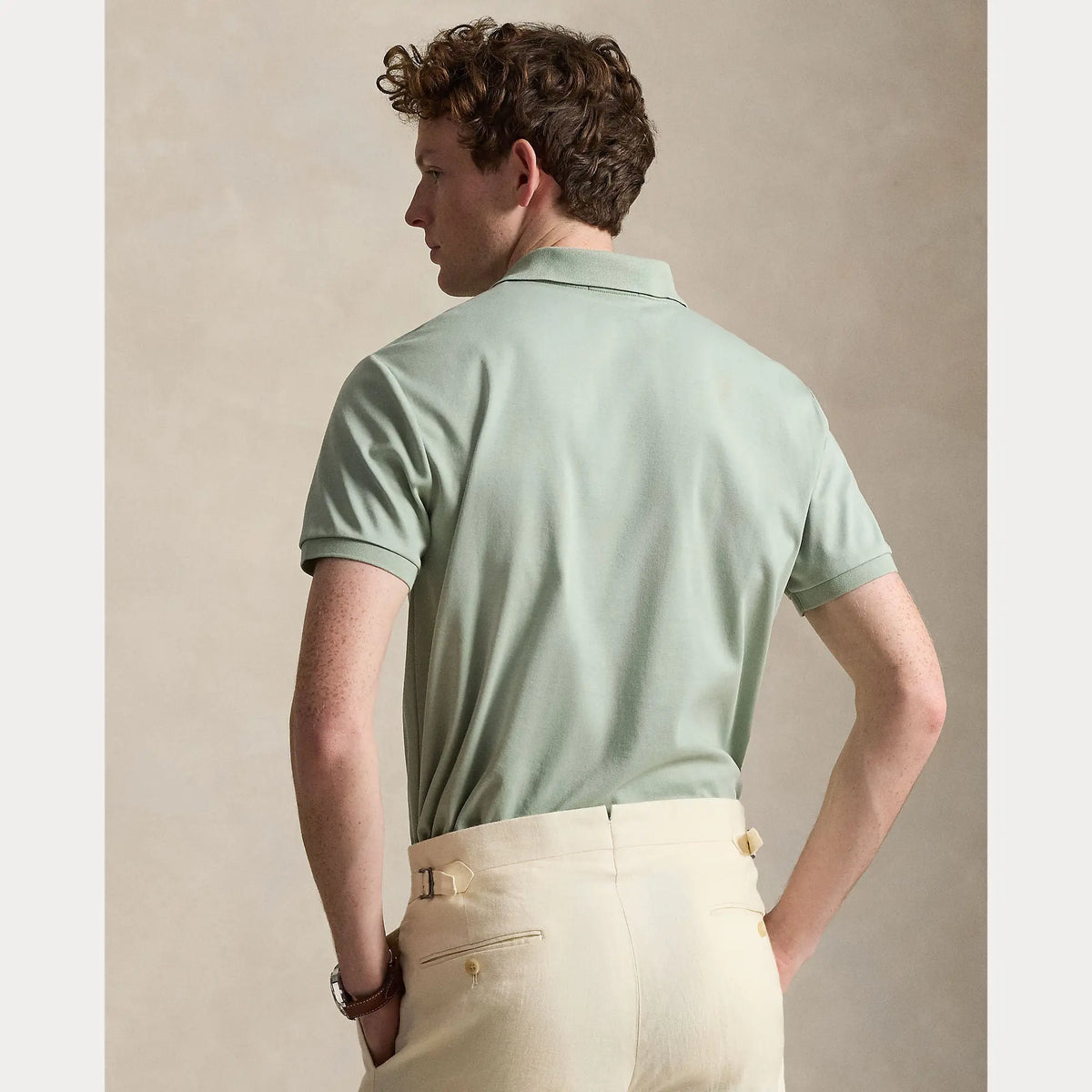 Polo Ralph Lauren Vert - Polo en coton doux coupe ajustée Ralph Lauren