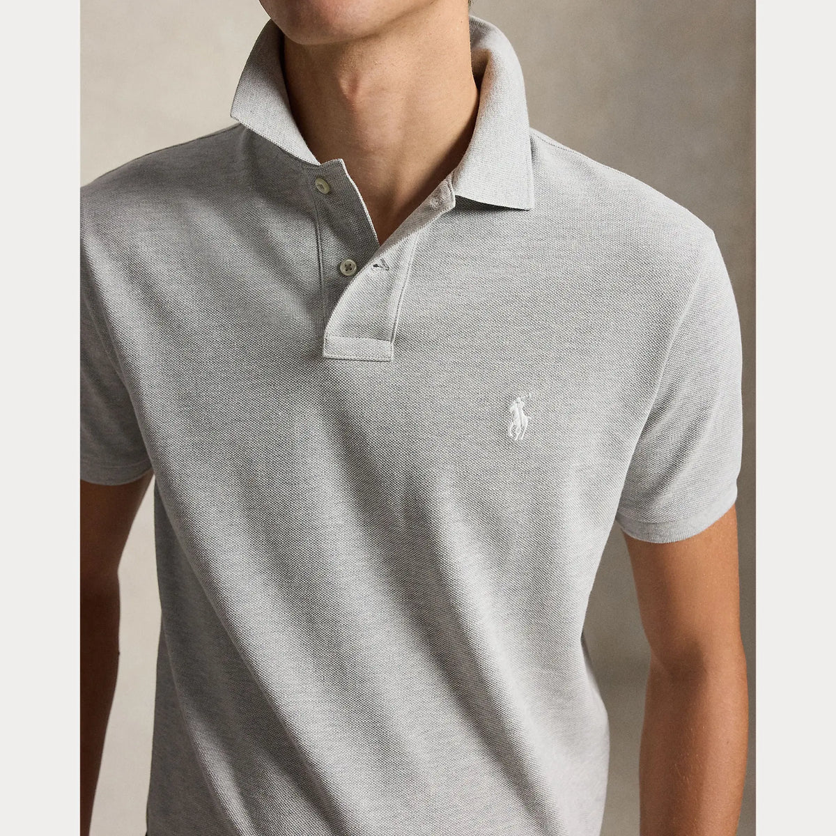 Polo Ralph Lauren Gris - L'EMBLÉMATIQUE CUSTOM SLIM FIT MESH POLO Ralph Lauren