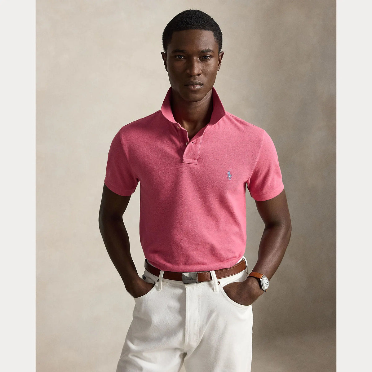Polo Ralph Lauren Rose - SLIM FIT MESH POLO CHEMISE Ralph Lauren