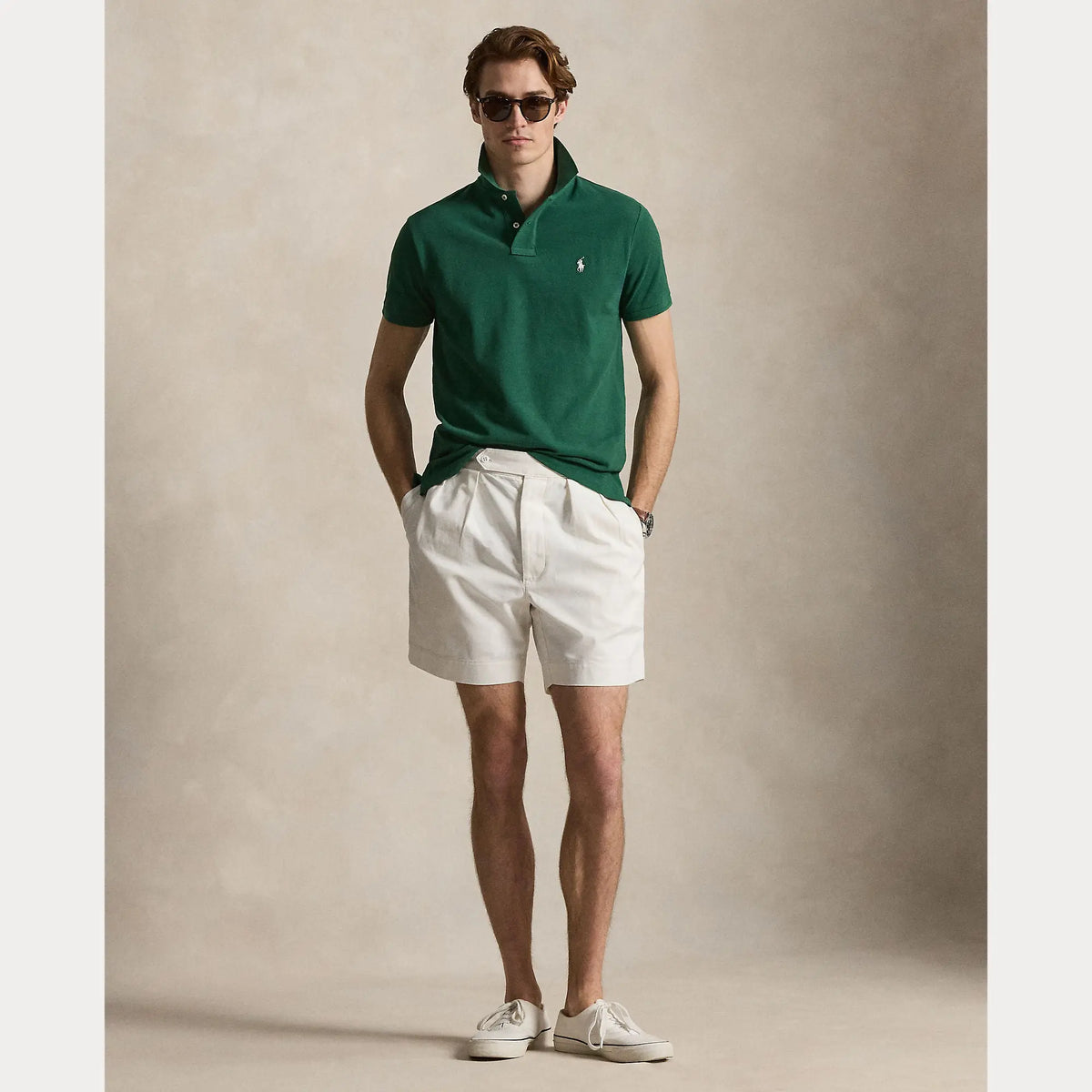 Polo Ralph Lauren Vert - L'EMBLÉMATIQUE CUSTOM SLIM FIT MESH POLO Ralph Lauren