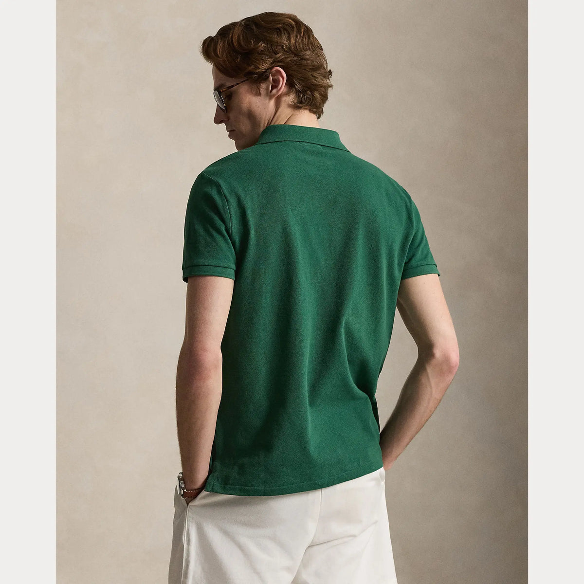 Polo Ralph Lauren Vert - L'EMBLÉMATIQUE CUSTOM SLIM FIT MESH POLO Ralph Lauren