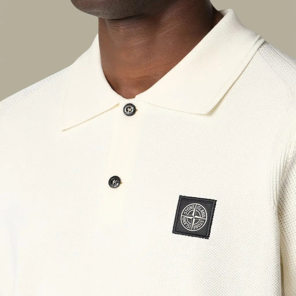 Polo Stone Island Crème - Micro Stitch Soft - polo