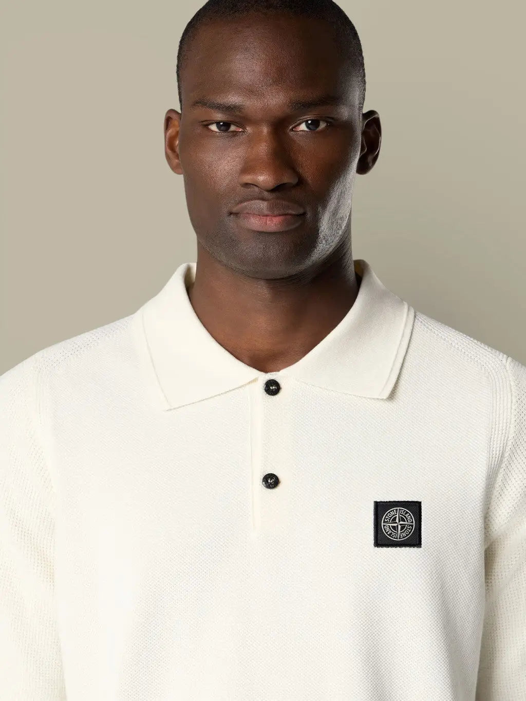 Polo Stone Island Crème - Micro Stitch Soft - polo
