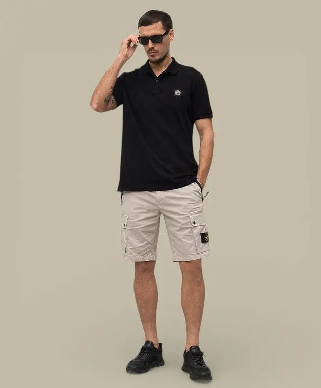Polo Stone Island Noir - Coton Organic - polo