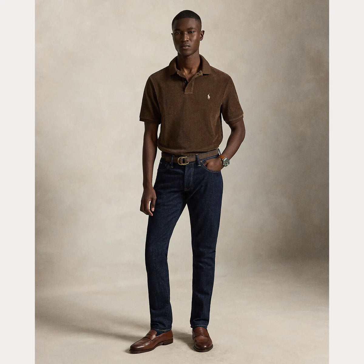 Polo Ralph Lauren Marron - CLASSIQUE FIT KNIT CORDUROY POLO CHEMISE Ralph Lauren