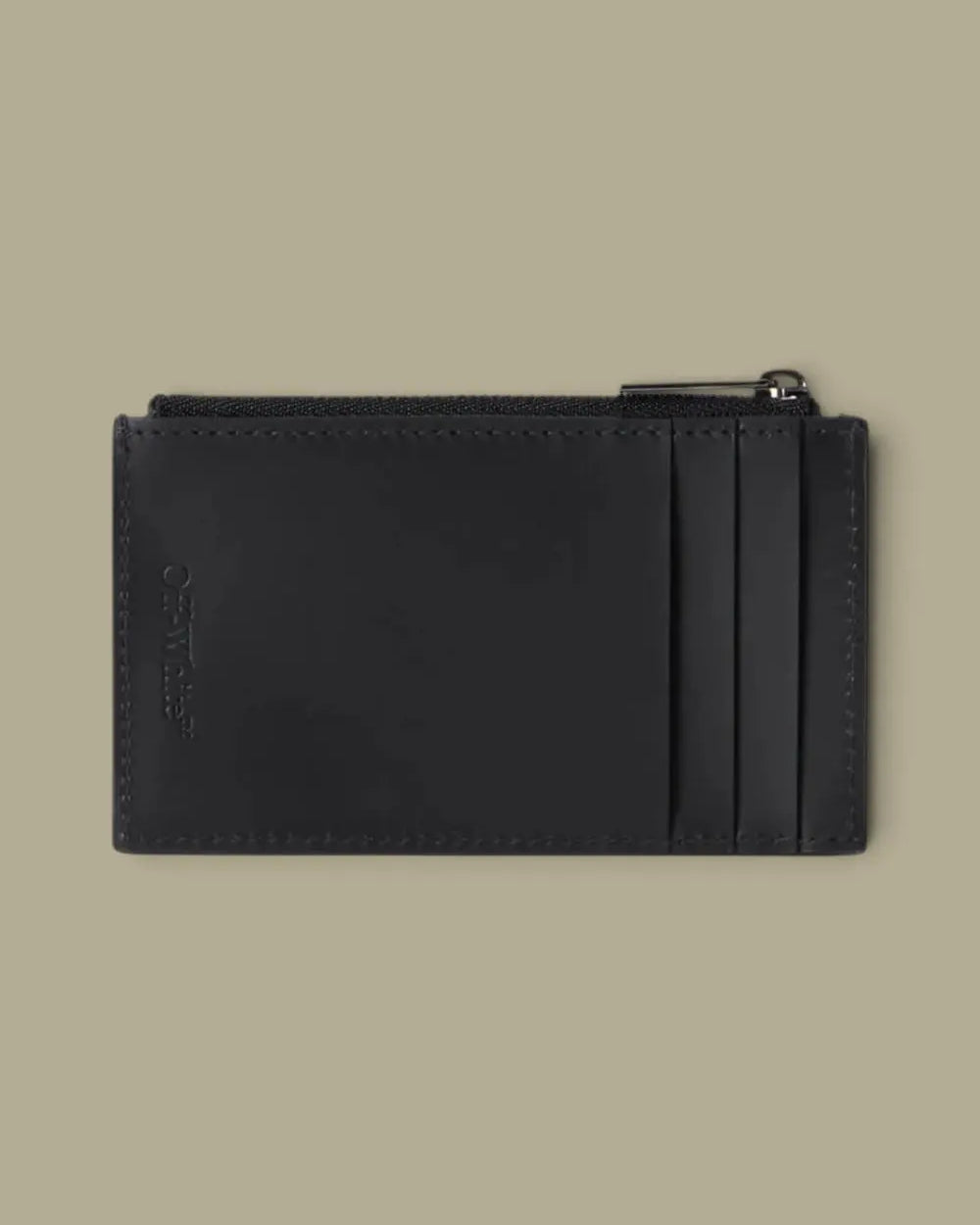 Porte Carte Off-White Noir - Zipped Off-White