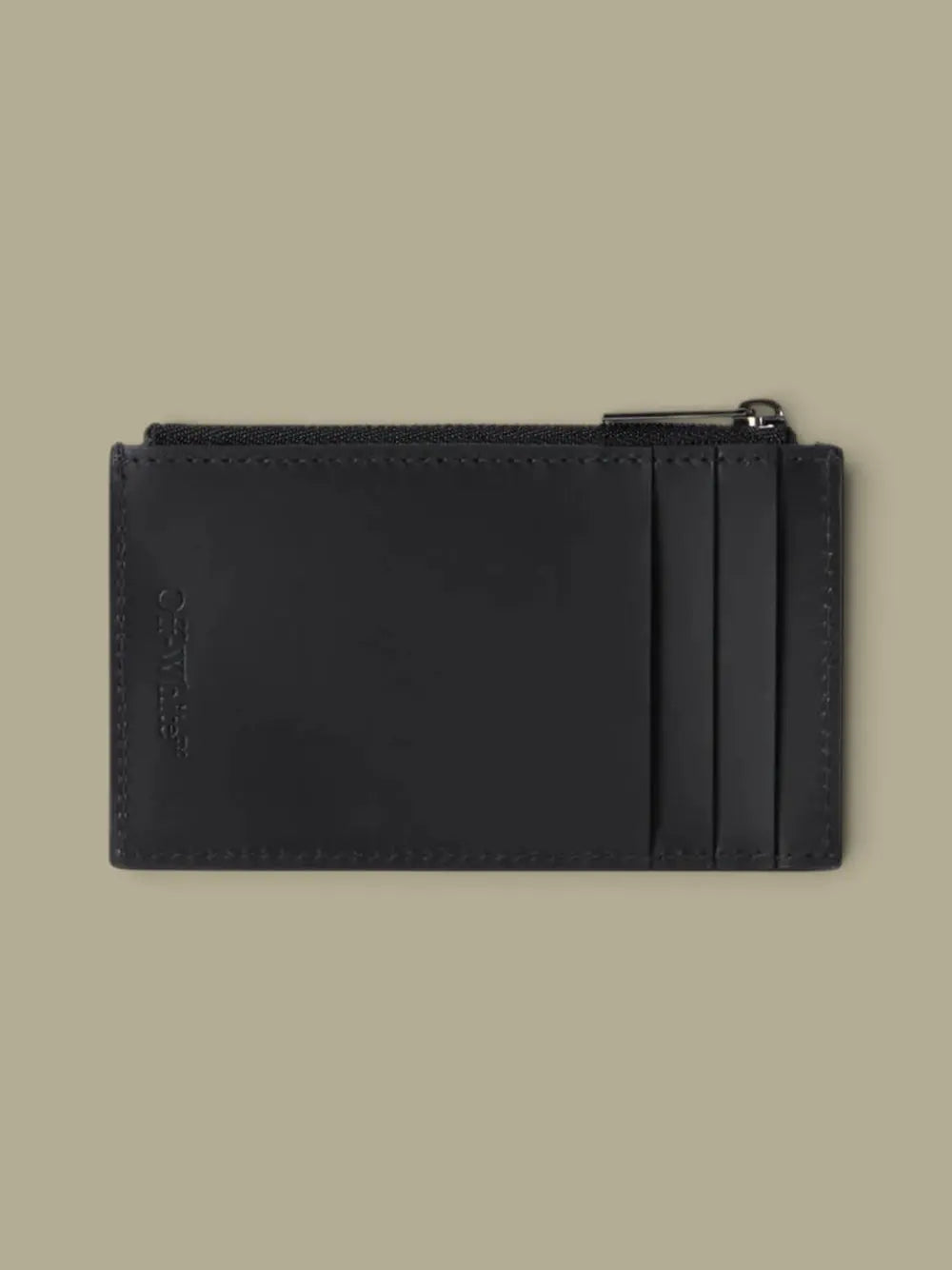 Porte Carte Off-White Noir - Zipped Off-White