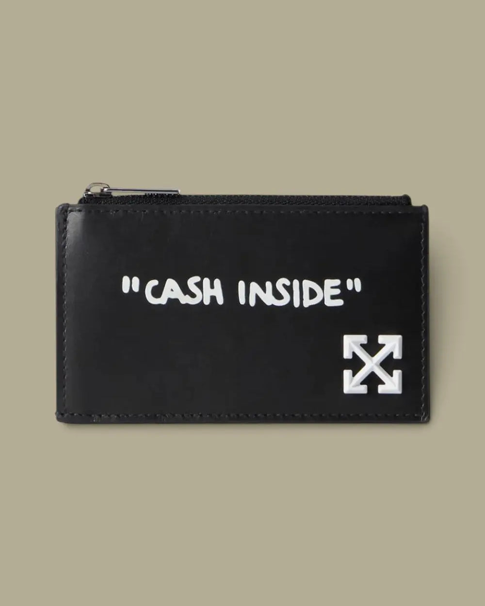 Porte Carte Off-White Noir - Zipped Off-White