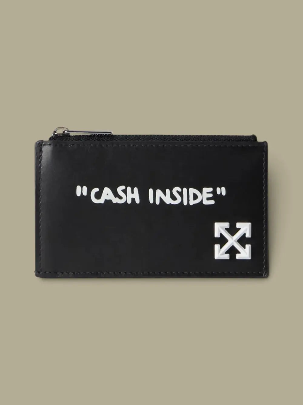 Porte Carte Off-White Noir - Zipped Off-White