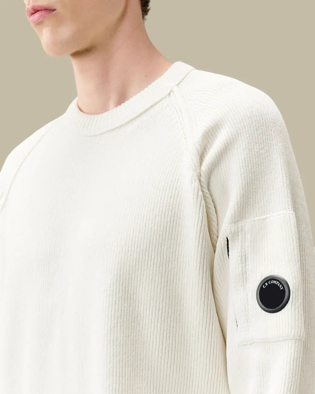 Pull C.P. Company Blanc - Coton Chenille C.P. Company