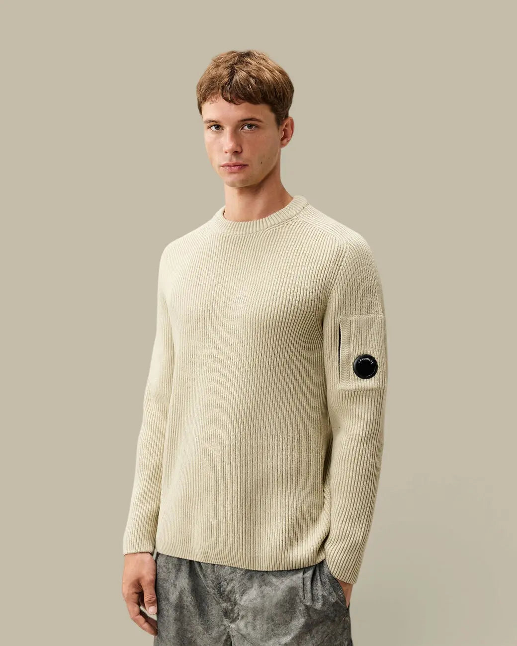 Pull C.P. Company Greige - Full Rib Coton C.P. Company