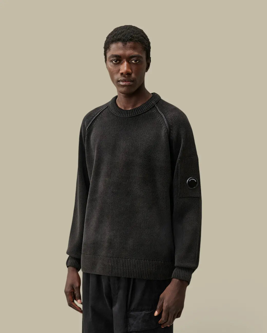 Pull C.P. Company Noir - Coton Chenille C.P. Company