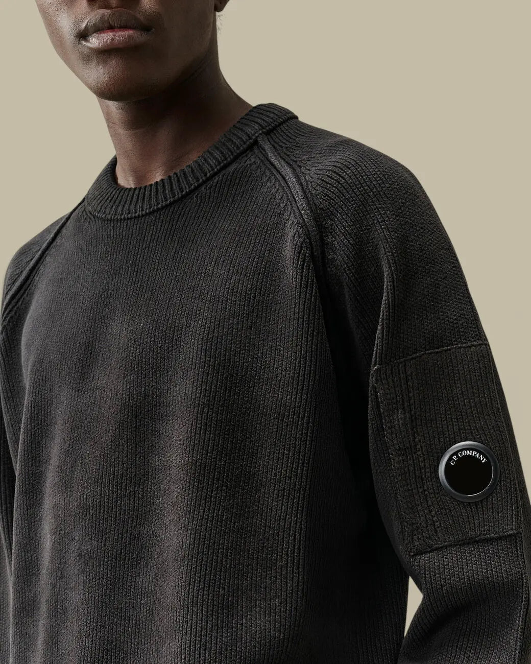 Pull C.P. Company Noir - Coton Chenille C.P. Company