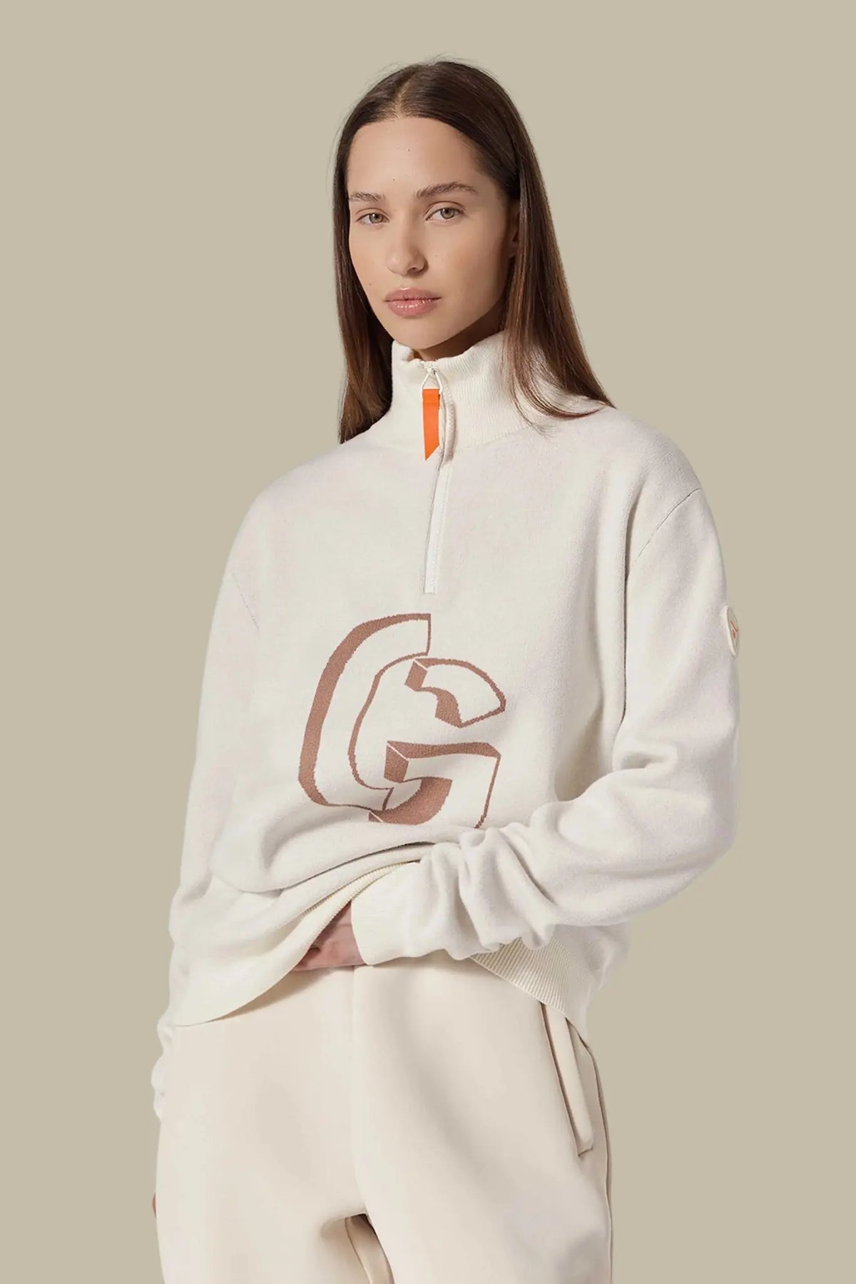 Pull Camionneur Gertrude Beige - Lewis Patch Gertrude