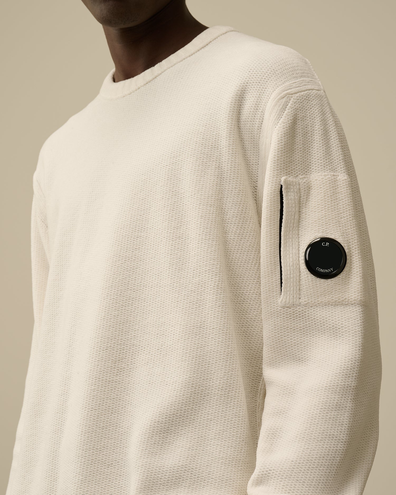 Pull C.P Company Blanc - Crew Neck Chenille - Pull