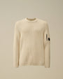 Pull C.P. Company Blanc - Full Rib Crewneck - Pull