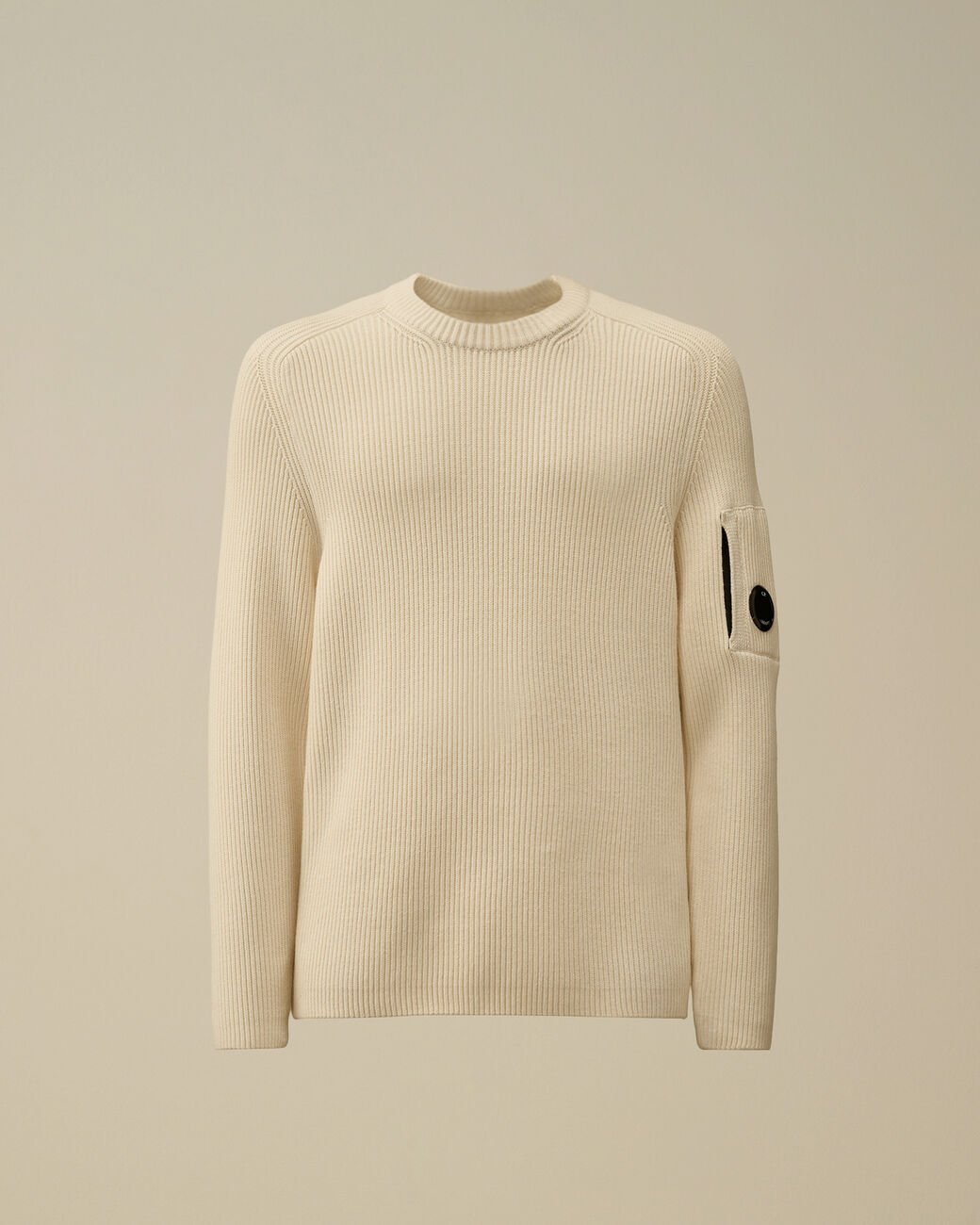 Pull C.P. Company Blanc - Full Rib Crewneck - Pull