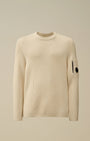 Pull C.P. Company Blanc - Full Rib Crewneck - Pull