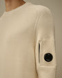 Pull C.P. Company Blanc - Full Rib Crewneck - Pull
