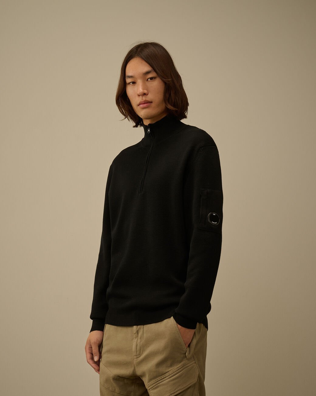 Pull C.P. Company Noir - Camionneur Re - Wool - Pull