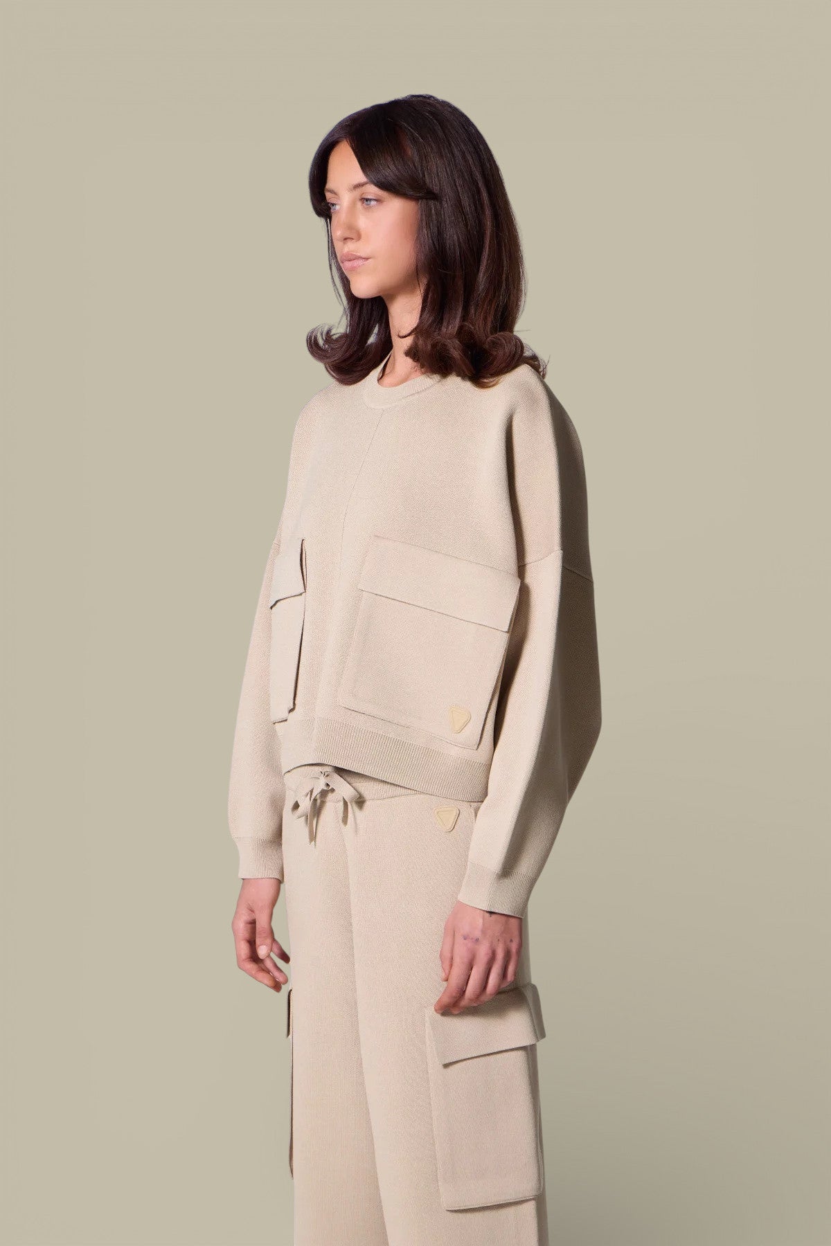 Pull Gertrude Femme Beige - maille Chandler - sweat