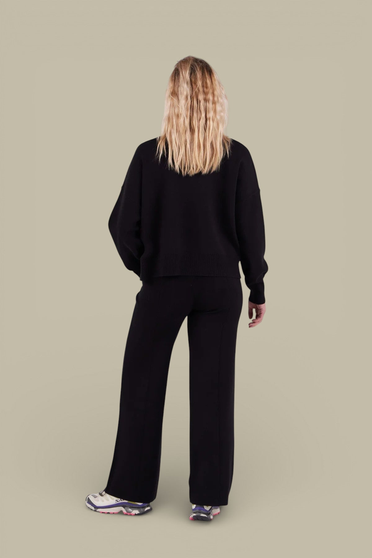 Pull Gertrude Femme Noir - Maille jacquard ample Natalia - Pull